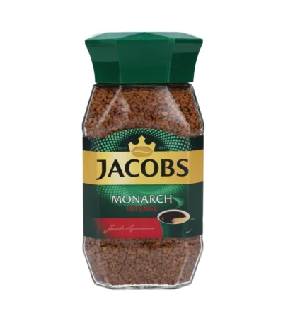 ყავა ხსნადი “იაკობს მონარქი / Jacobs Monarch” ინტენსი შუშის ქილაში 190 გრ.