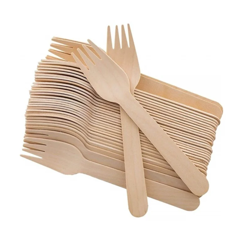 ხის ერთჯერადი ჩანგალი