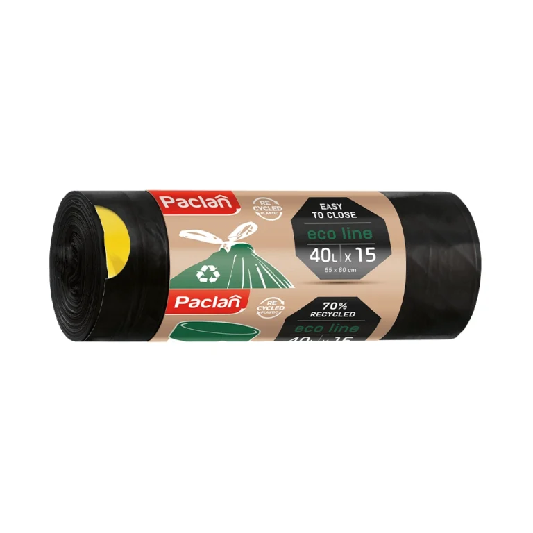 40 ლიტრიანი ნაგვის პარკი 55×60 სმ, თასმით