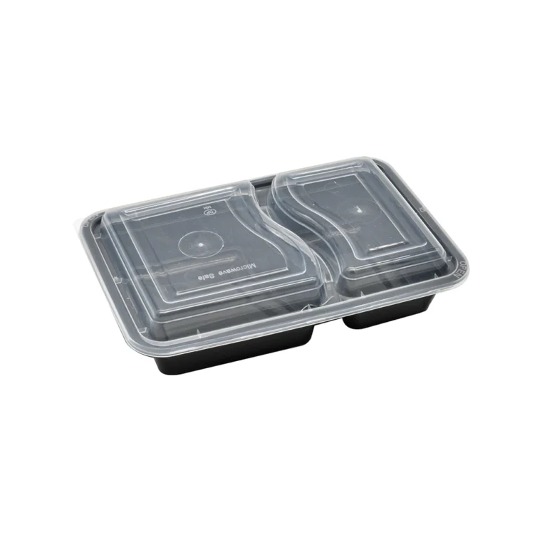 პლასტმასის კონტეინერი ორი განყოფილებით