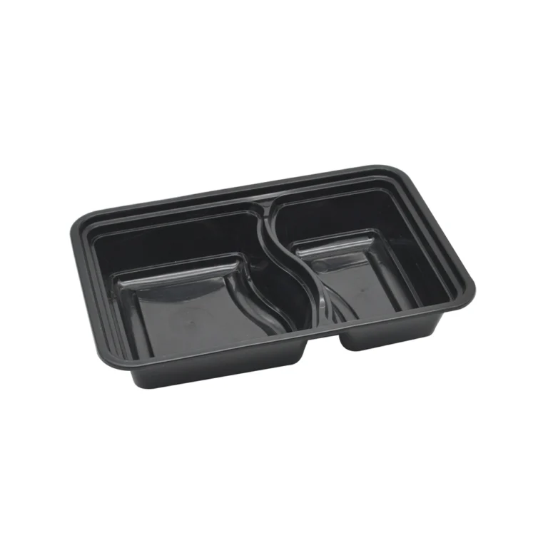 პლასტმასის კონტეინერი ორი განყოფილებით