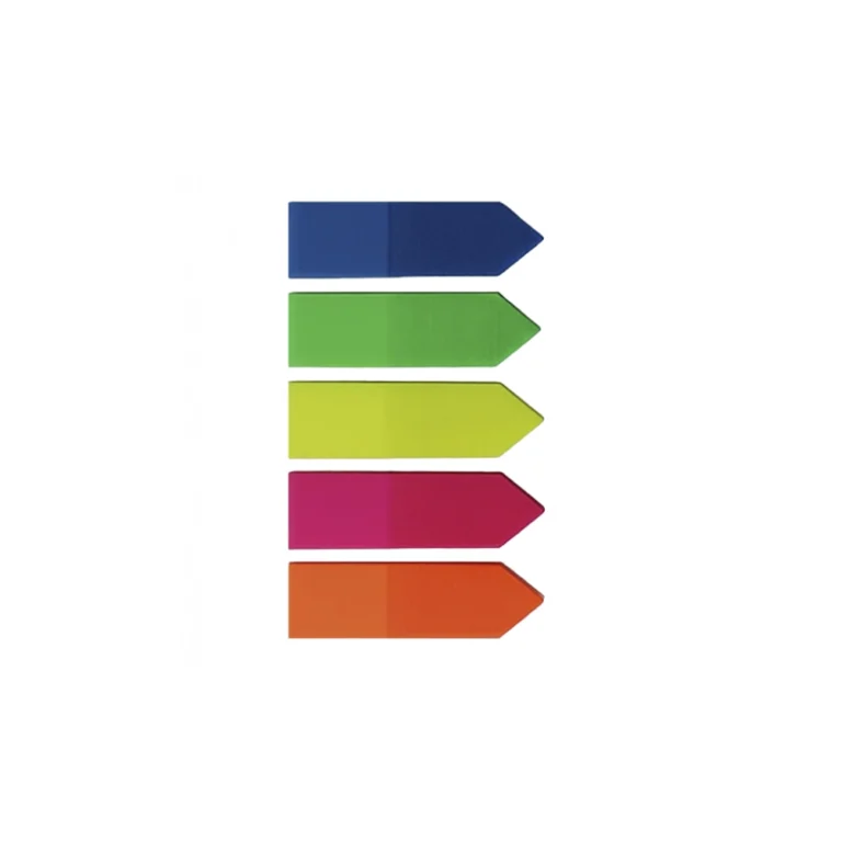 გვერდის მოსანიშნი წებოვანი 5 ფერი x25 ფ