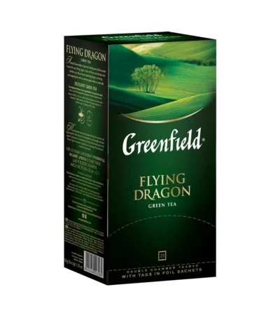 Greenfield Flying Dragon მწვანე ჩაი, 25 ცალი