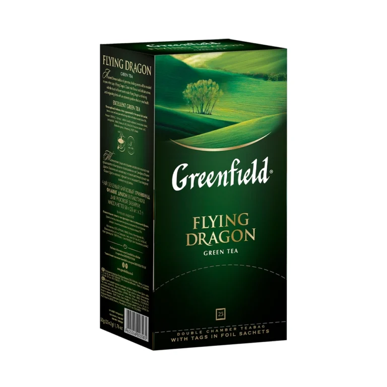 Greenfield Flying Dragon მწვანე ჩაი, 25 ცალი
