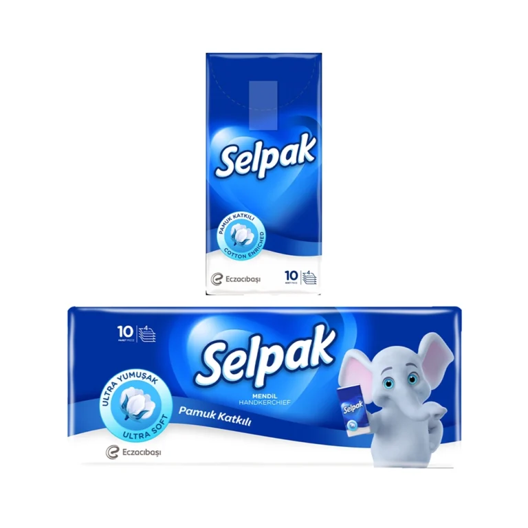 Selpak 4-ფენიანი ერთჯერადი ცხვირსახოცი 10 ცალი