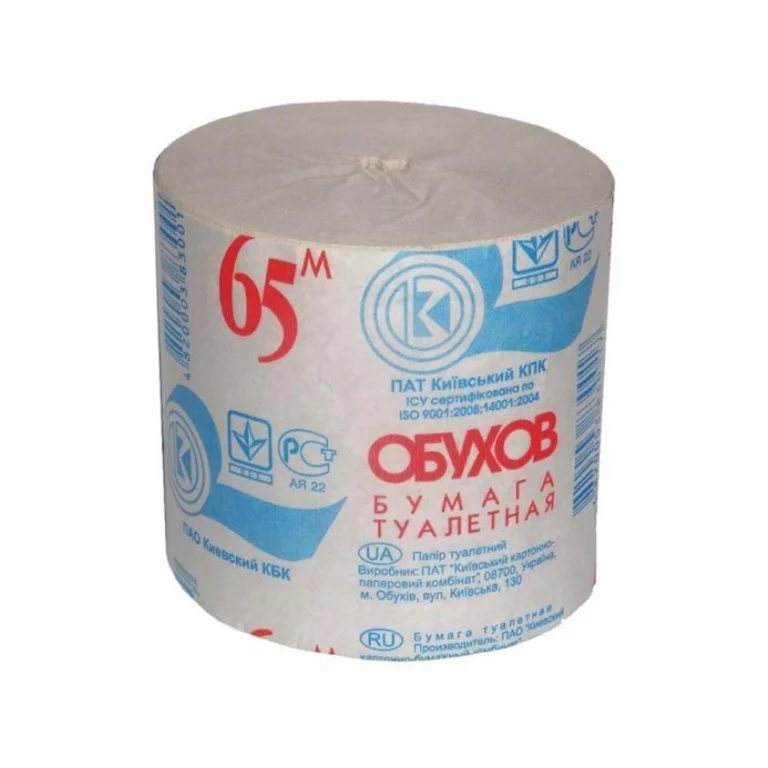 ობუხოვი საპირფარეშოს ქაღალდი ერთფენიანი 48 ცალი