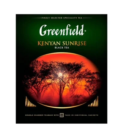 Greenfield Kenyan Sunrise შავი ჩაი, ერთჯერად პაკეტებში, 100 ცალი