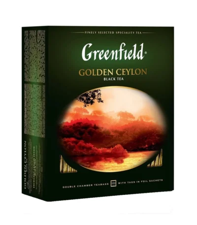 Greenfield Golden Ceylon შავი ჩაი, ერთჯერად პაკეტებში, 100 ცალი