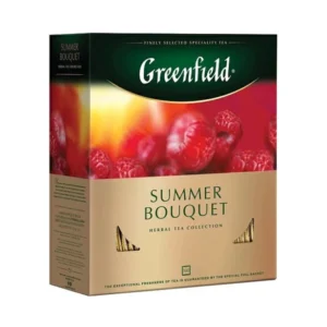 Greenfield Summer Bouquet ჟოლოს ჩაი, ერთჯერად პაკეტებში, 100 ცალი