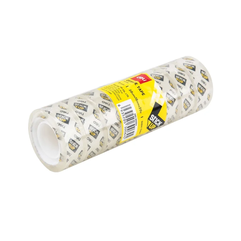 გამჭვირვალე სკოჩი 18მმ×20მ 8 ცალი შეკრაში Deli 30064