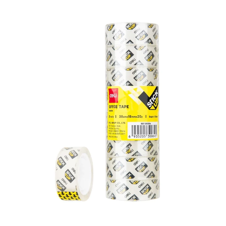 გამჭვირვალე სკოჩი 18მმ×20მ 8 ცალი შეკრაში Deli 30064