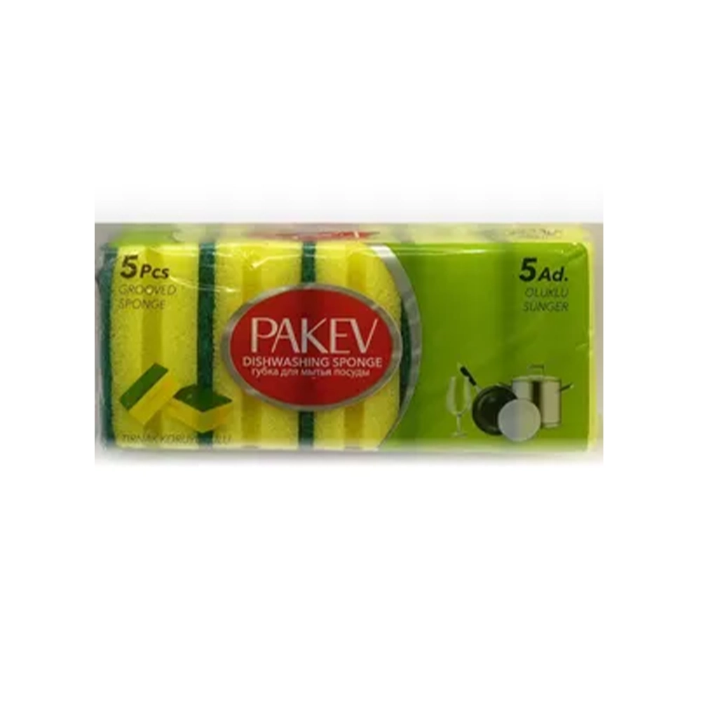 PAKEV პაკევი ჭურჭლის ღრუბელი 5ც