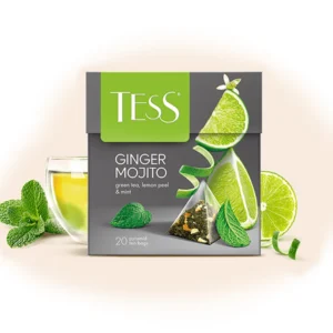 მწვანე ჩაი ლიმონის ცედრით და პიტნით Ginger Mojito პირამიდებში 20ც