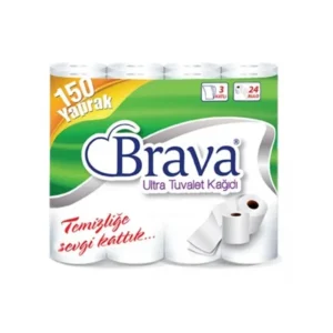 Brava ULTRA ბრავა ულტრა ტუალეტის ქაღალდი 3 ფენიანი 24 ცალი